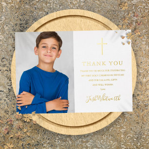 Première Communion Photo Véritable Carte de remerc