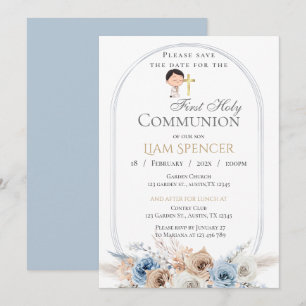 Première communion sacrée Invitation pour garçon