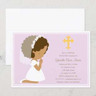 Première Communion Sainte - Lavande   Invitation