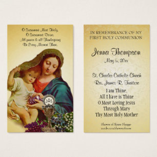 PREMIÈRE COMMUNION SOLENNELLE CARTE DE PRIÈRE VINT