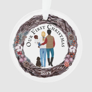 Première couronne de canards de la famille de Noël