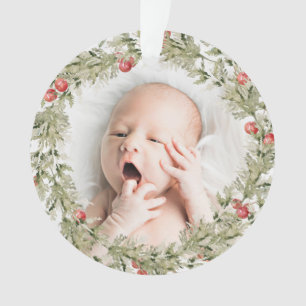 Première couronne de Noël Ornement photo de bébé