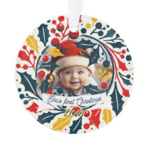 Première couronne de Tricolor de Noël du bébé