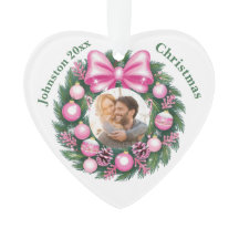 Première couronne rose de Noël