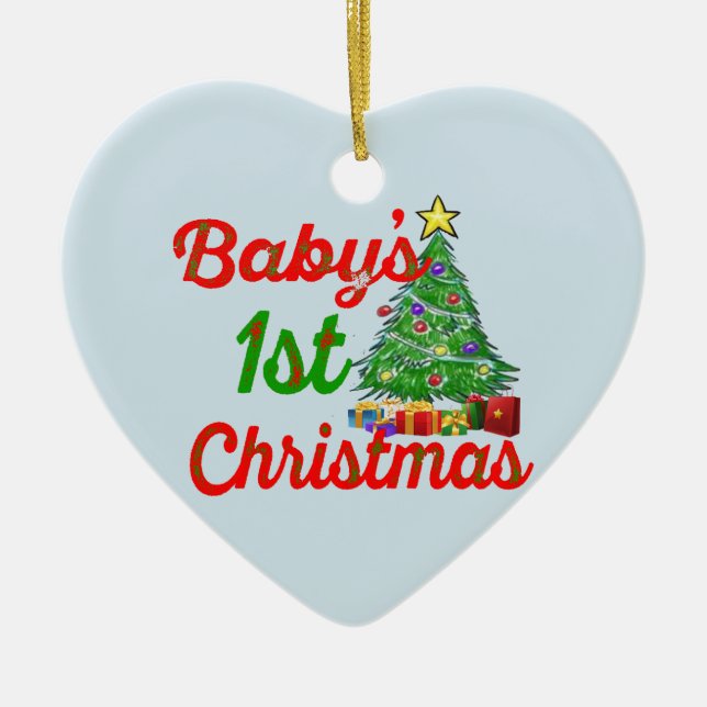 première décoration de Noël de bébé ornement bleu (Devant)