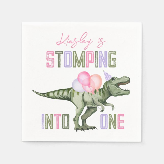 Première dinosaure serviettes en papier d'annivers (Devant)