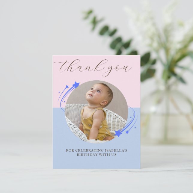 Première étoile de tir d'anniversaire Carte de rem (Debout devant)