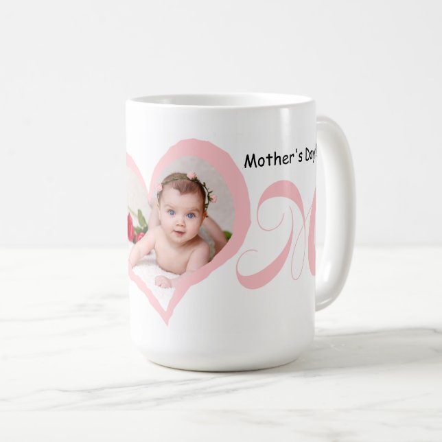 Première fête des mères avec un bébé Photo Mug (Devant droit)