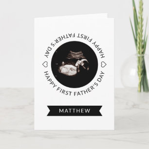 Première Fête des pères Bébé Sonogramme Carte phot
