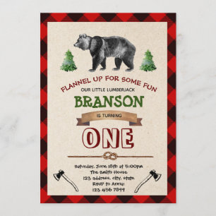 Première invitation d'anniversaire de bûcheron