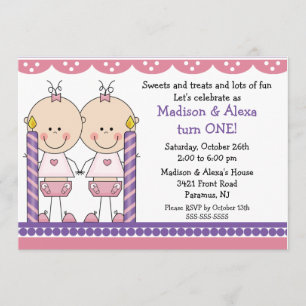 Première invitation d'anniversaire de filles