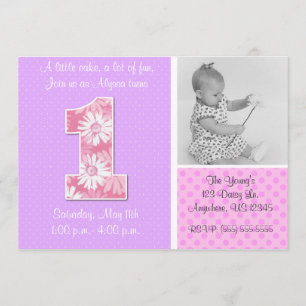 Première invitation d'anniversaire de filles