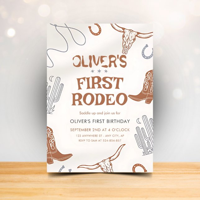 Première invitation d'anniversaire de rodéo pour g (Créateur téléchargé)