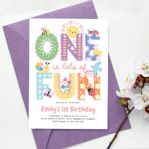Première invitation d'anniversaire fille, Un est b