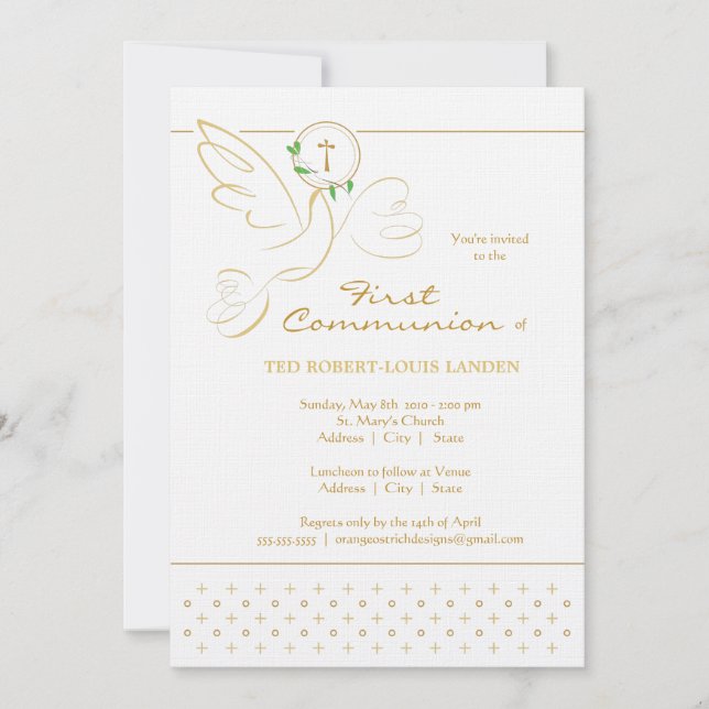 Première invitation de communion (Devant)