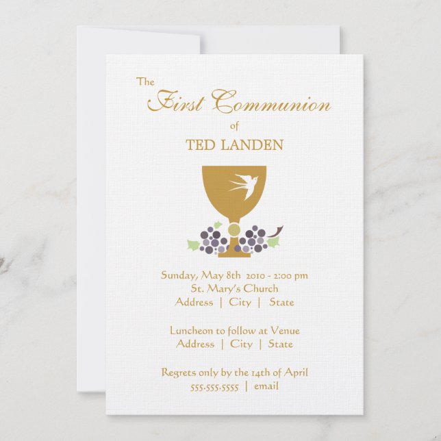 Première invitation de communion (Devant)