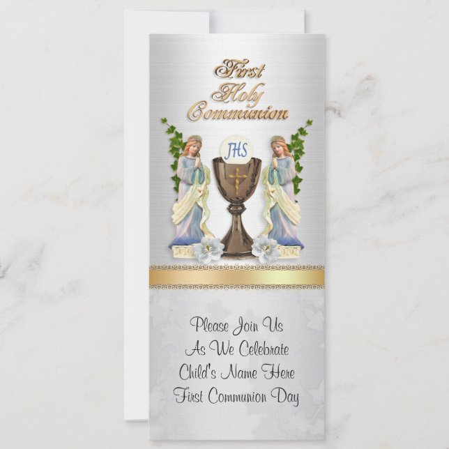 Première invitation de communion avec photo (Devant)