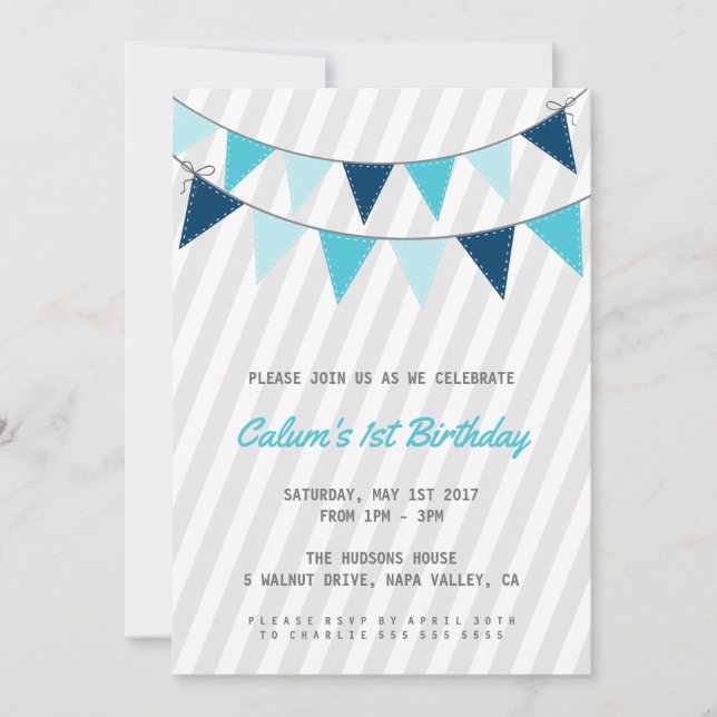 Première invitation de fête d'anniversaire de (Devant)