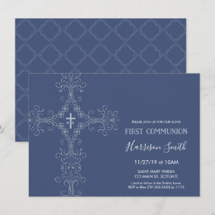 Première invitation de la communion du garçon -