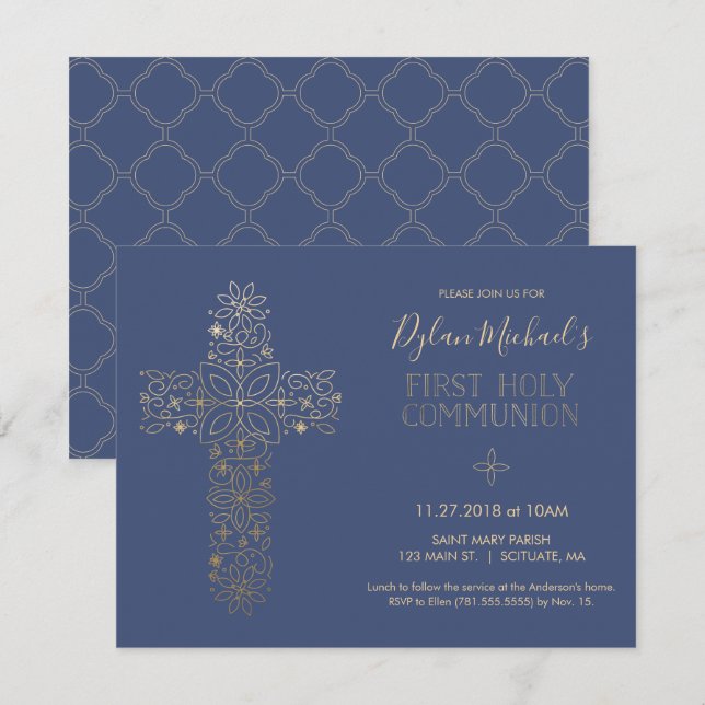 Première Invitation de la Communion, Invitation de (Devant / Derrière)