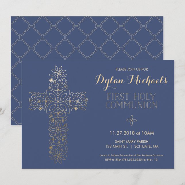 Première Invitation de la Communion, Invitation de (Devant / Derrière)