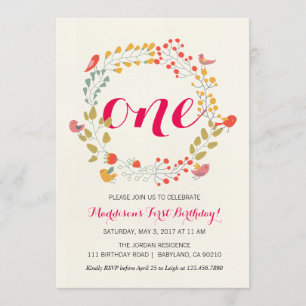 Première invitation de l'anniversaire du bébé