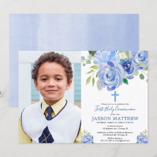 Première invitation de photo de sainte communion