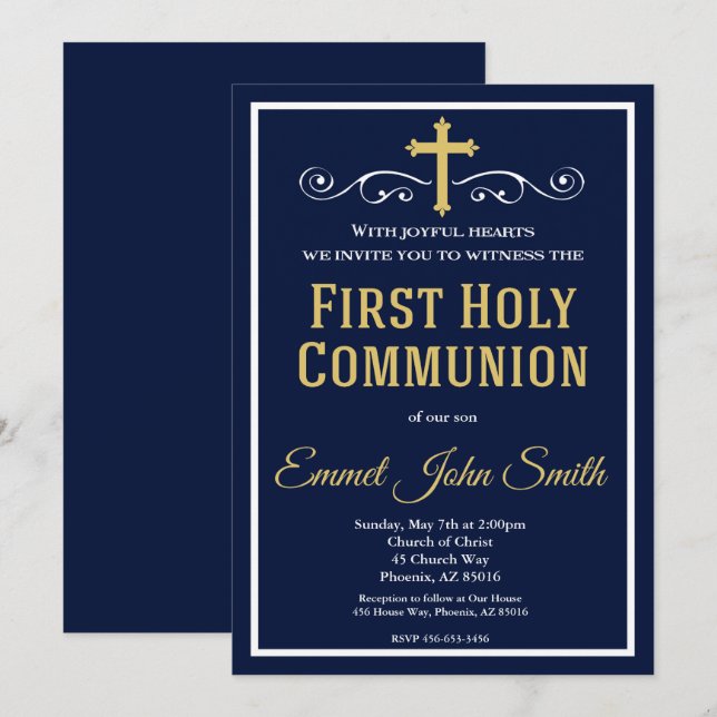 Première invitation de sainte communion, première (Devant / Derrière)