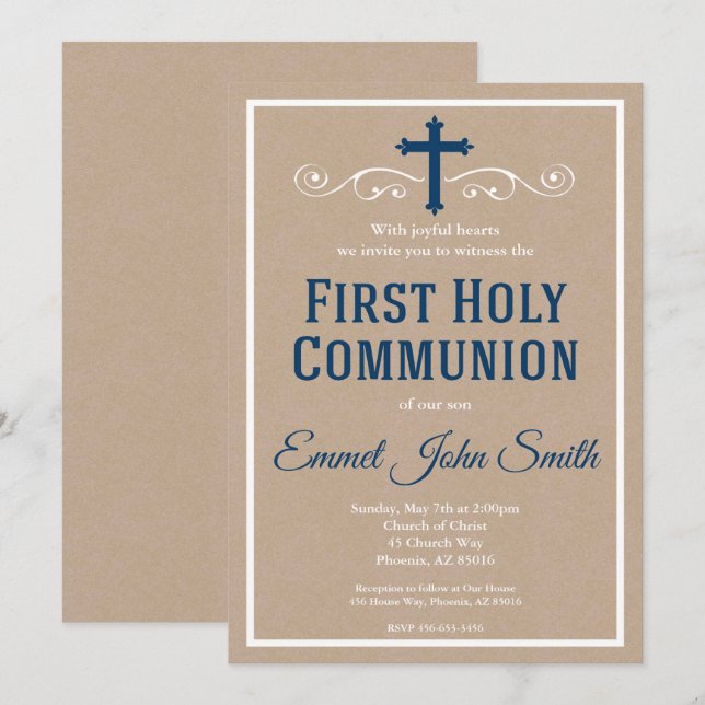 Première invitation de sainte communion, première (Devant / Derrière)