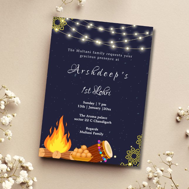 Première invitation Lohri carte d'invitation Lohri (Créateur téléchargé)