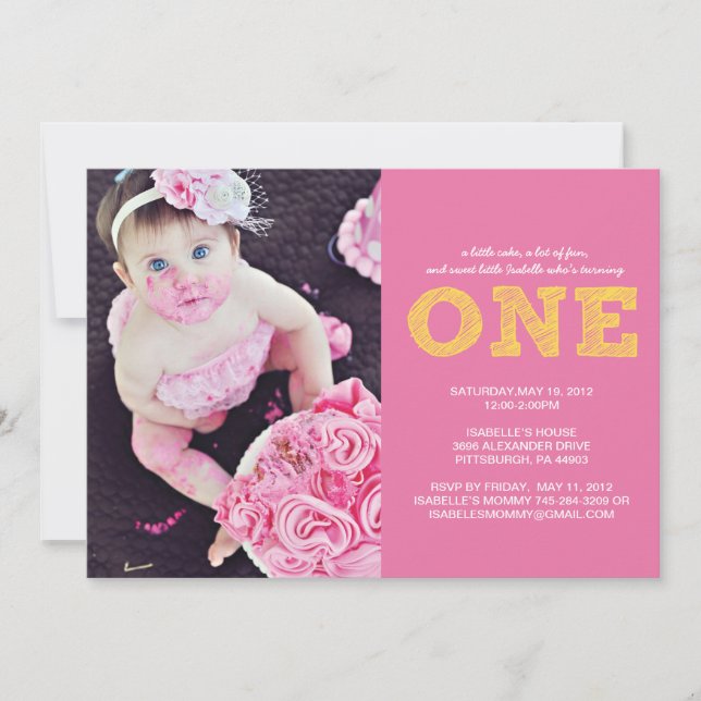Première invitation UNE d'anniversaire (Devant)
