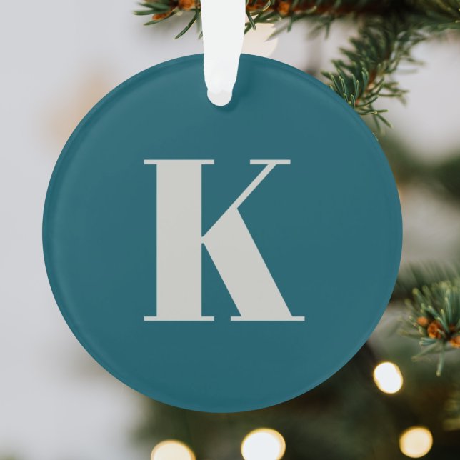 Première lettre | Teal Monogram Modern Stylish Coo (Créateur téléchargé)