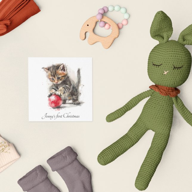 Première Noël de bébé Carte de vœux de vacances av (Créateur téléchargé)