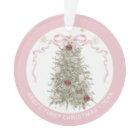Première Noël de Bébé Fille en Rose Photo