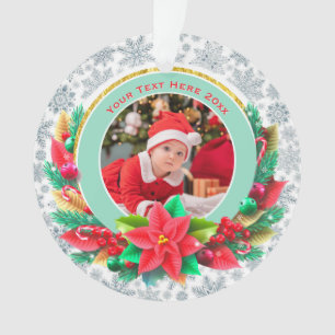 Première Noël de bébé personnalisé avec nom et pho