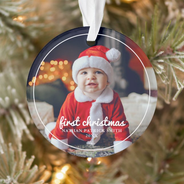 Première photo de Noël de Baby Frame ronde (Arbre)