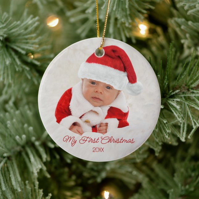 Première photo de Noël de bébé ornement en céramiq (Arbre)