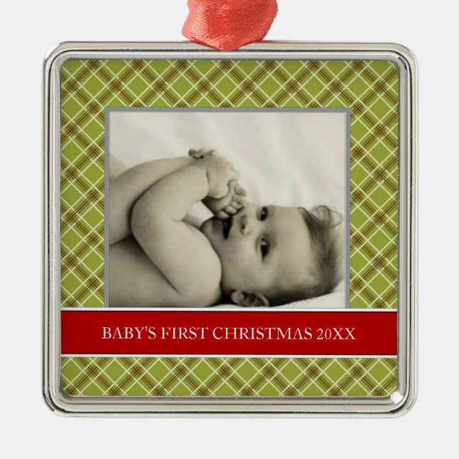 Première photo de Noël de bébé Ornements de Noël (Devant)