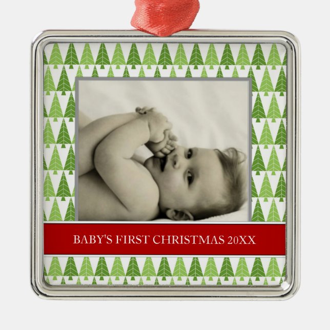 Première photo de Noël de bébé Ornements de Noël (Devant)