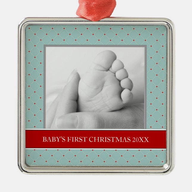 Première photo de Noël de bébé Ornements de Noël (Devant)
