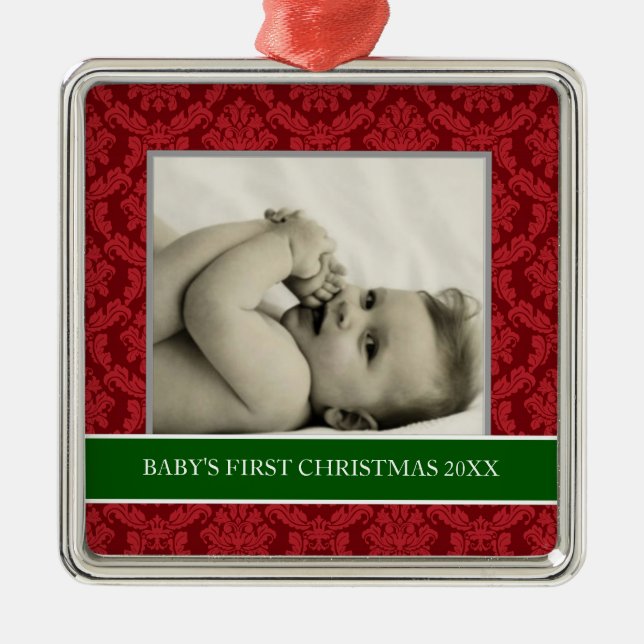 Première photo de Noël de bébé Ornements de Noël (Devant)