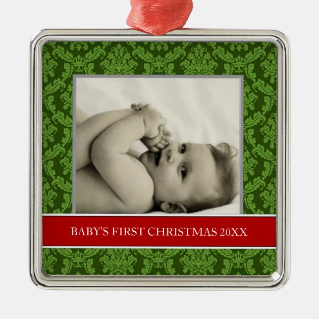 Première photo de Noël de bébé Ornements de Noël (Devant)