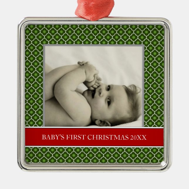 Première photo de Noël de bébé Ornements de Noël (Devant)