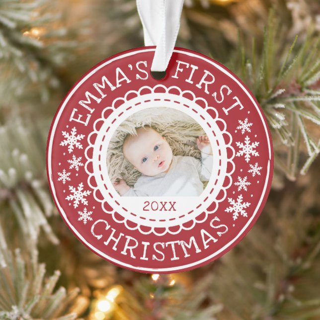 Première photo de Noël du bébé (Arbre)