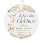 Première photo de Noël du bébé cerf d'aquarelle