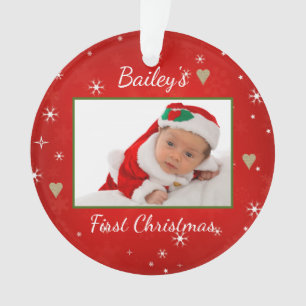 Première photo de Noël du bébé Coeur rouge