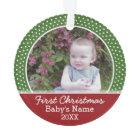 Première photo de Noël du bébé - Rouge et Vert