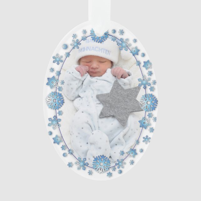 Première photo personnalisée de Noël du bébé (devant)