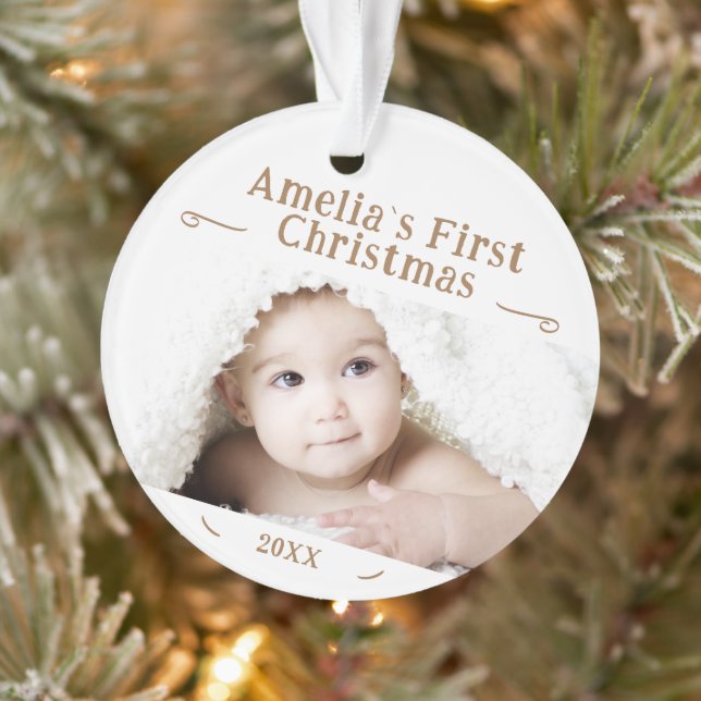 Première photo simple de Noël de bébé (Arbre)