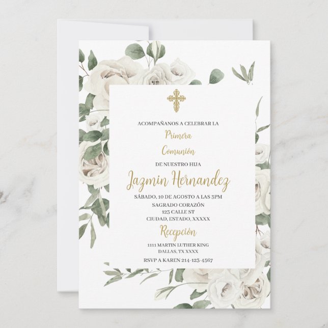 Première réunion florale Invitation espagnole (Devant)